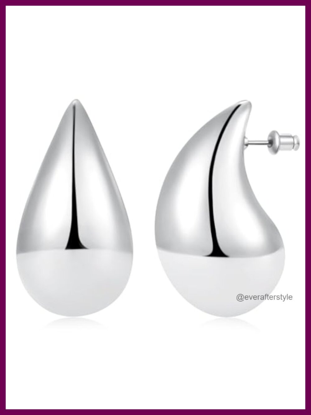14K Gold Plated Chunky Teardrop Drop Earrings with Sterling Silver Post